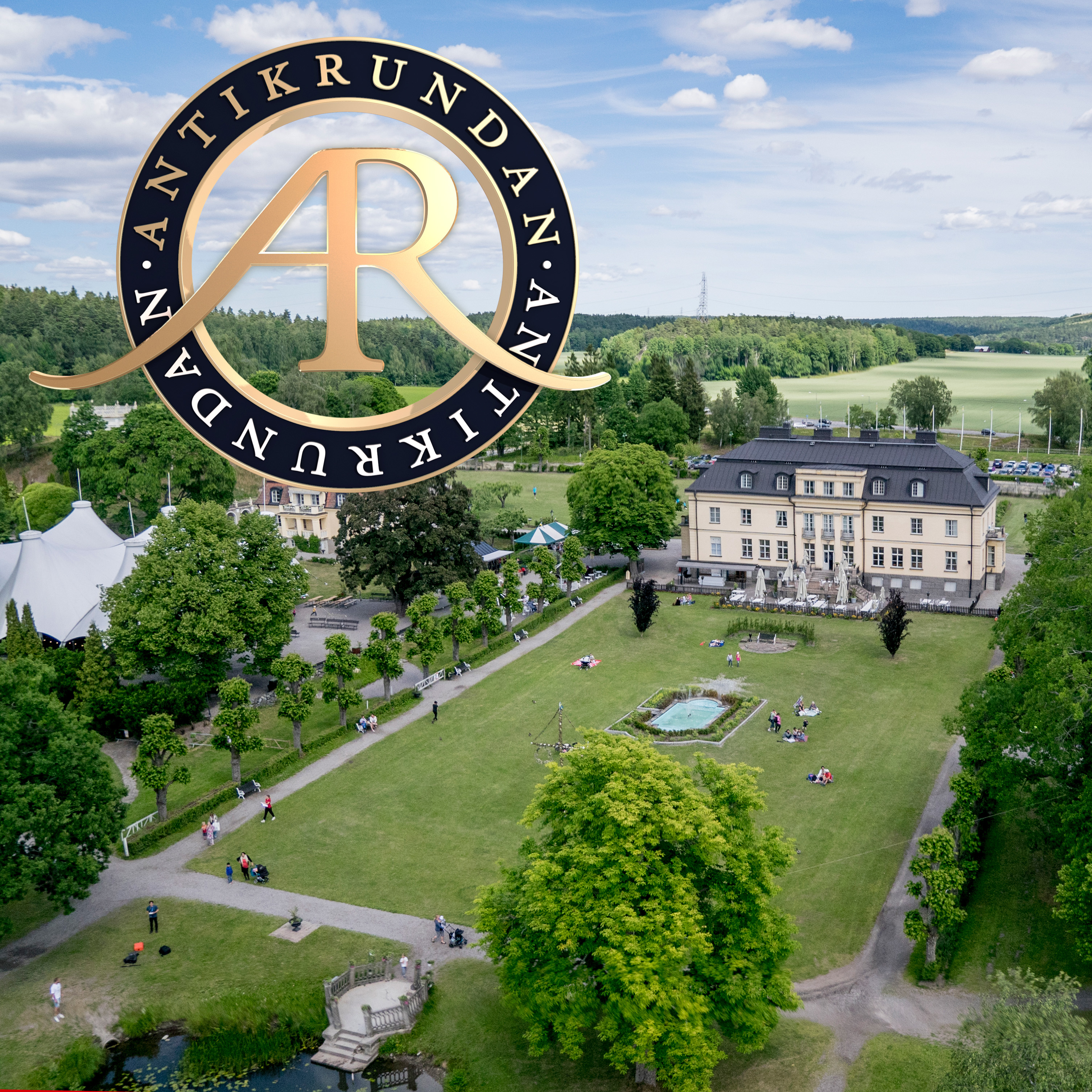 Flygfoto över Hågelbyparken.
